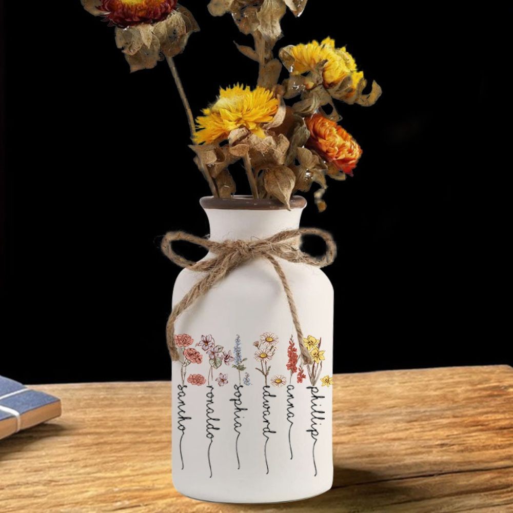 Custom Grandmas Garden Flower Vase, Mothers Day Gift