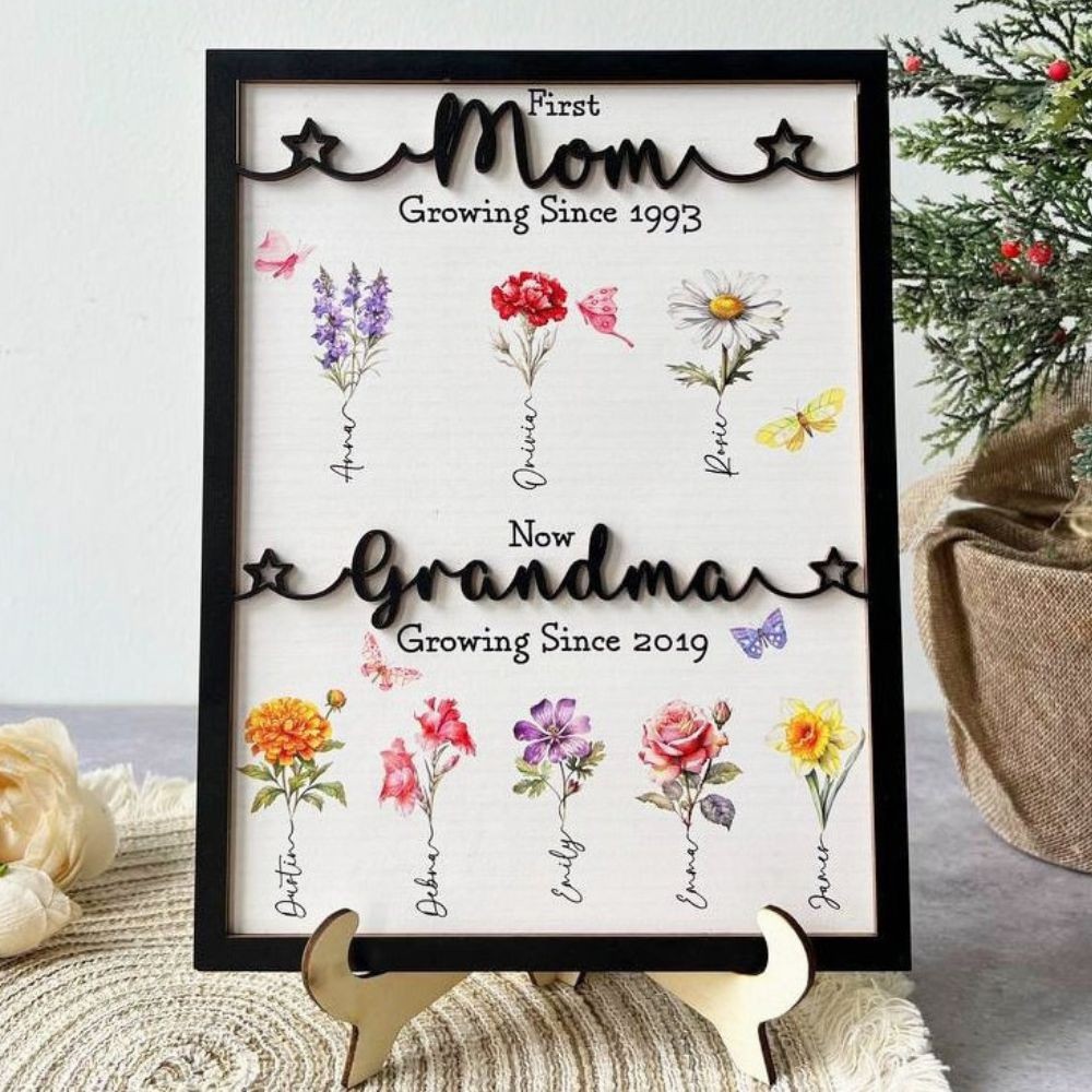 Gift From Grandkids, Nana Gift, Mommy Flower, Mother's Day Gift, Gift For Mom, Gift For Mother, Firstmom Nowgrandma.