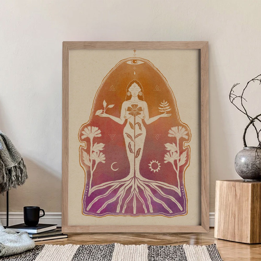 Healing Artwork Self Love Illustration Mother Nature Room Decor