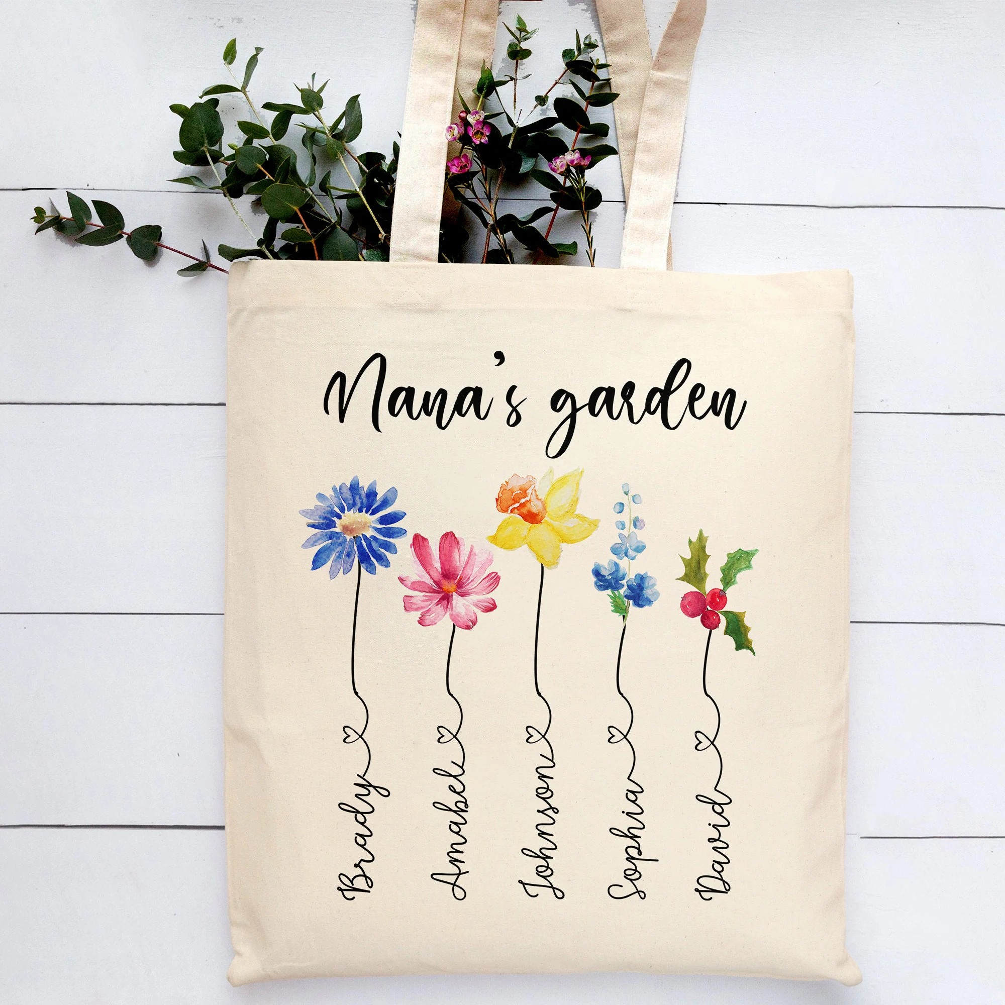 Customized Gifts, Mothers Day Gifts, Personalized Tote Bag, Grandma Gifts,Gifts for Grandma,Birthday Gifts, Gifts For Women, Canvas Tote Bag