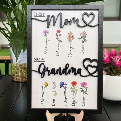 Gift From Grandkids, Nana Gift, Mommy Flower, Mother's Day Gift, Gift For Mom, Gift For Mother, Firstmom Nowgrandma.