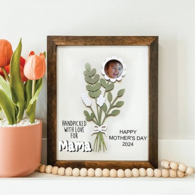 Mother's Day Flower Bouquet Photo Sign, Gift for Mom