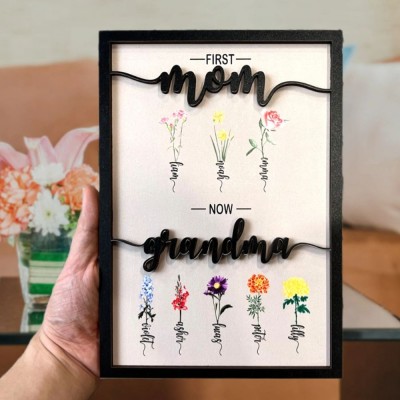 Gift From Grandkids, Nana Gift, Mommy Flower, Mother's Day Gift, Gift For Mom, Gift For Mother, Firstmom Nowgrandma.