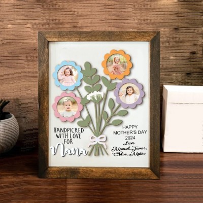 Mother's Day Flower Bouquet Photo Sign, Gift for Mom