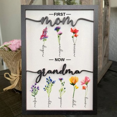 Gift From Grandkids, Nana Gift, Mommy Flower, Mother's Day Gift, Gift For Mom, Gift For Mother, Firstmom Nowgrandma.