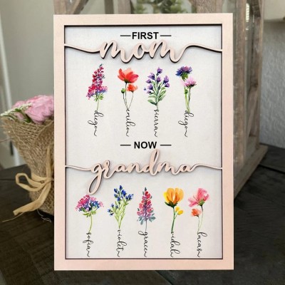 Gift From Grandkids, Nana Gift, Mommy Flower, Mother's Day Gift, Gift For Mom, Gift For Mother, Firstmom Nowgrandma.