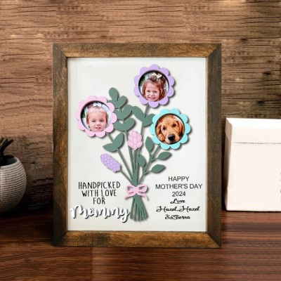 Mother's Day Flower Bouquet Photo Sign, Gift for Mom