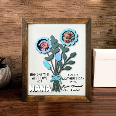 Mother's Day Flower Bouquet Photo Sign, Gift for Mom